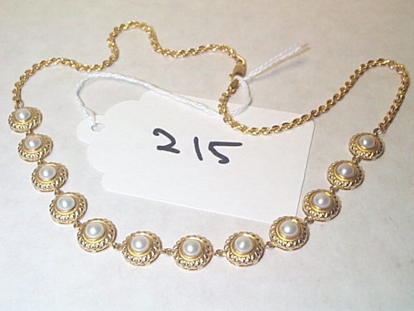 14K YELLOW GOLD PEARL NECKLACE 17" 17.3GRAMS Buye