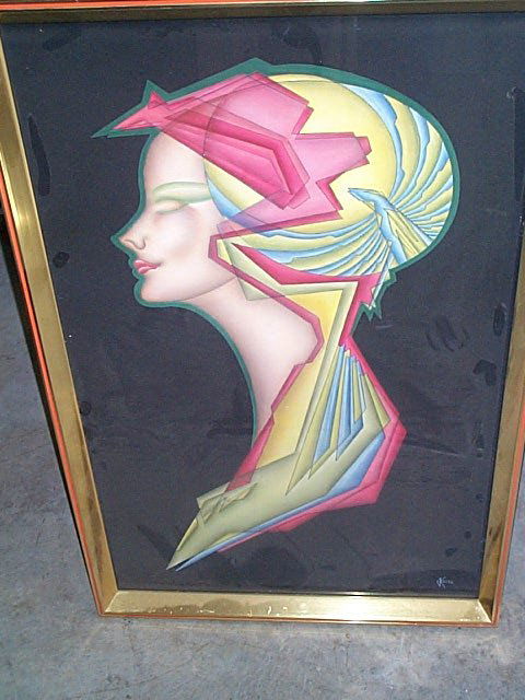 signed Gustave Kaitz watercolor portrait of an Ar: signed Gustave Kaitz watercolor portrait of an Art Deco woman. Buyer to pay $45.00 shipping and handling, all items to be sent USPS Priority Mail. Insurance is at an additional cost to the buyer and i