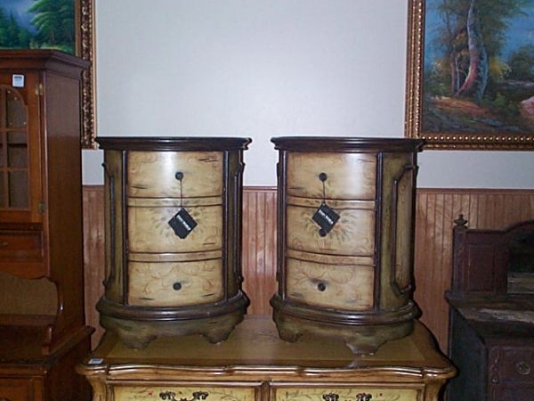 pair of paint-decorated nightstands. Local deliver