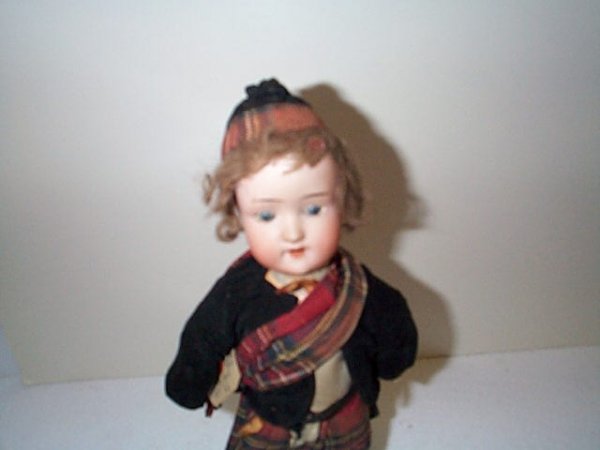 12" Scottish man doll. Marked "SN&H PB Star 1909  - 2