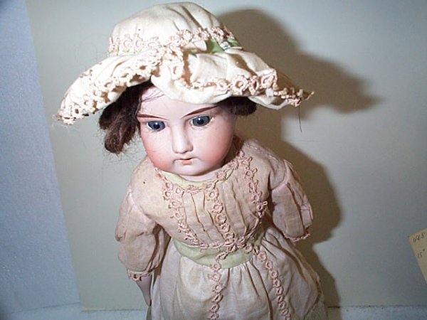 16" bisque shoulder, porcelain head girl doll. Ma - 2