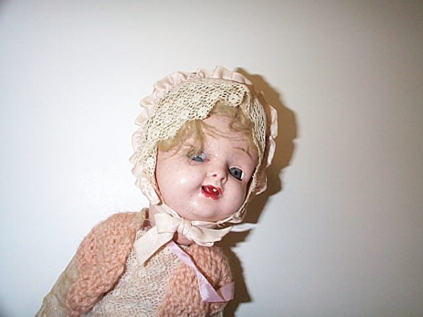 14" P4 composition head, homemade body, cry baby, - 2