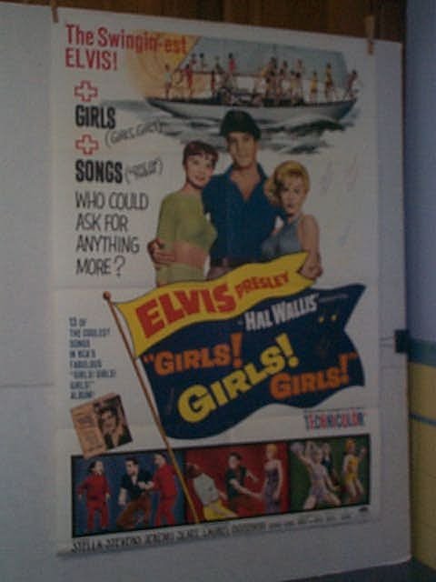 Original movie poster. "GIRLS! GIRLS! GIRLS!" ELVIS