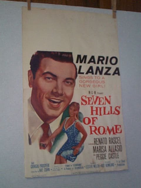 Original movie poster. MARIO LANZA, "SEVEN HILLS OF