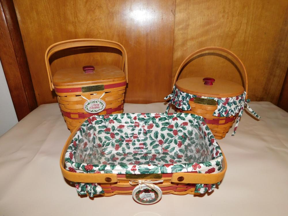 Lot of 3 Longaberger Christmas Collection Baskets (1 of 7)