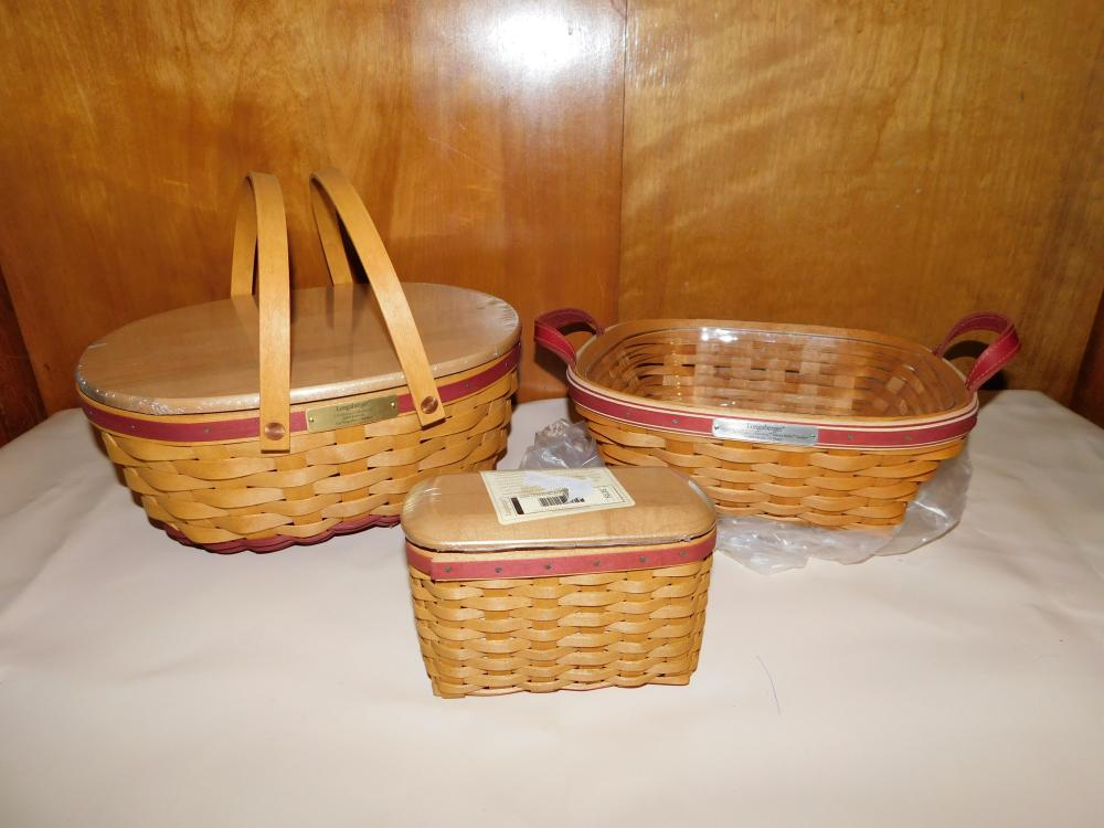 Lot of 3 Longaberger Baskets (1 of 8)