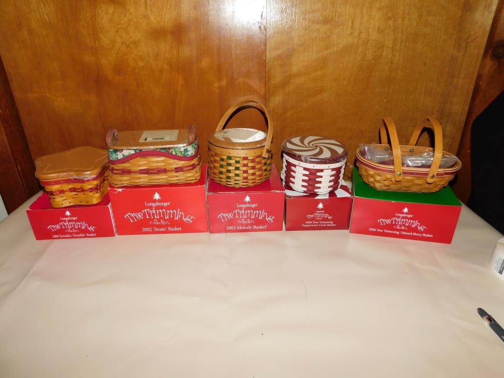 Lot of 5 Longaberger Tree Trimming Baskets (1 of 11)