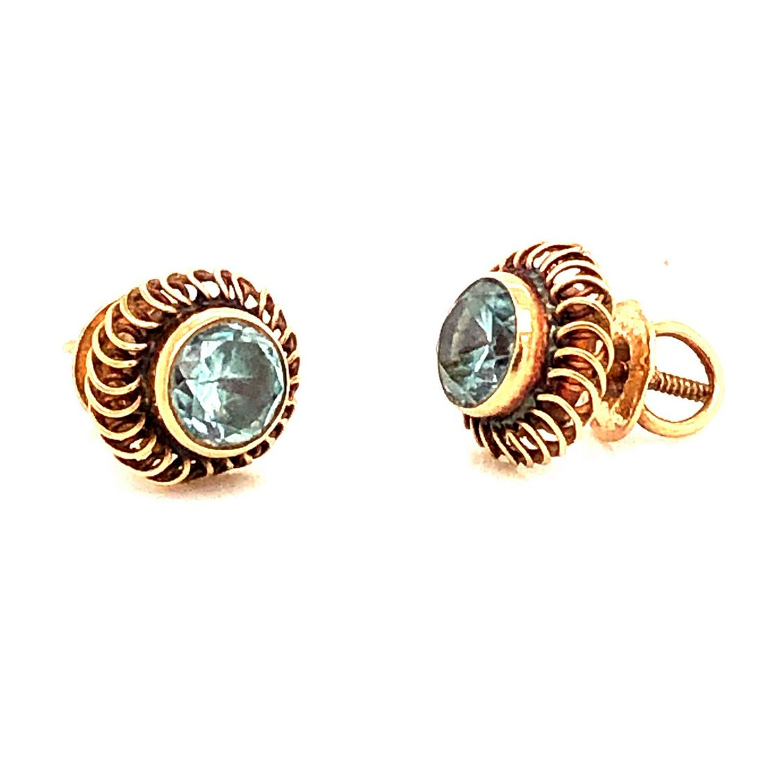 14K Blue Zircon Earrings (1 of 1)