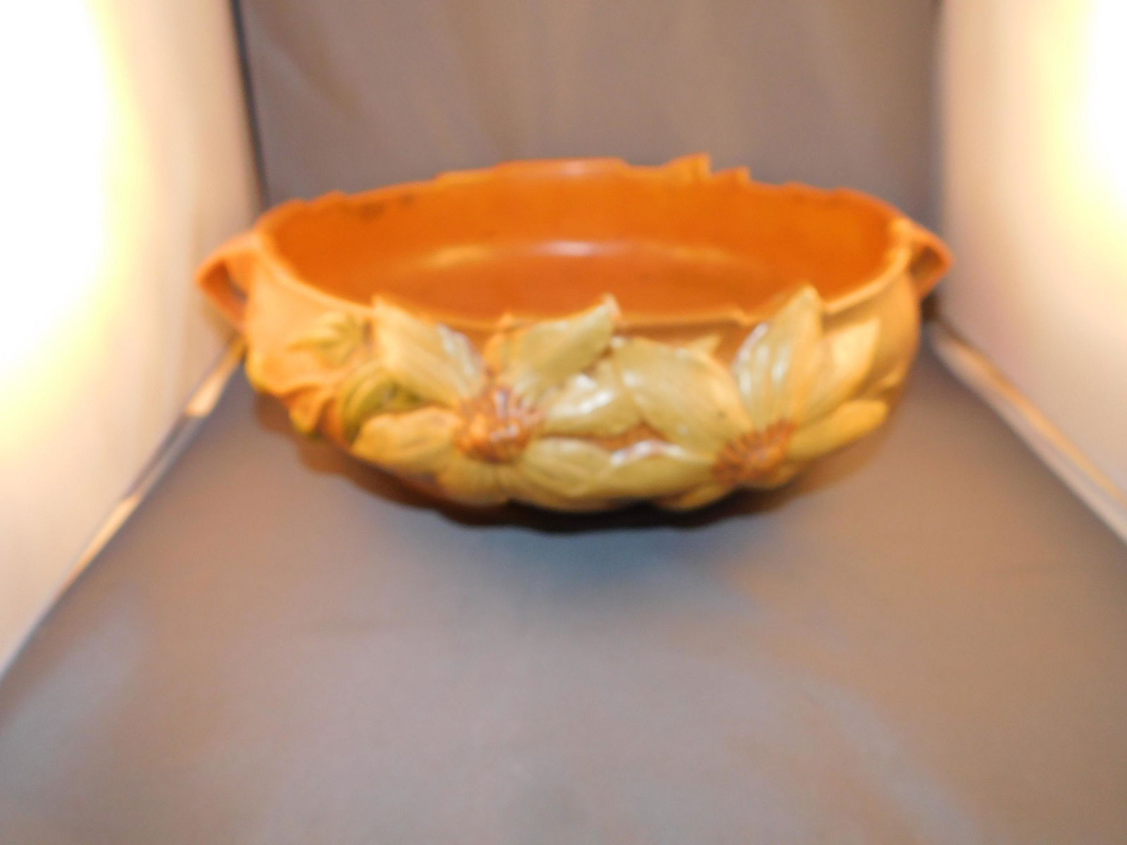 Roseville Clematis Double Handled Center Bowl (1 of 5)