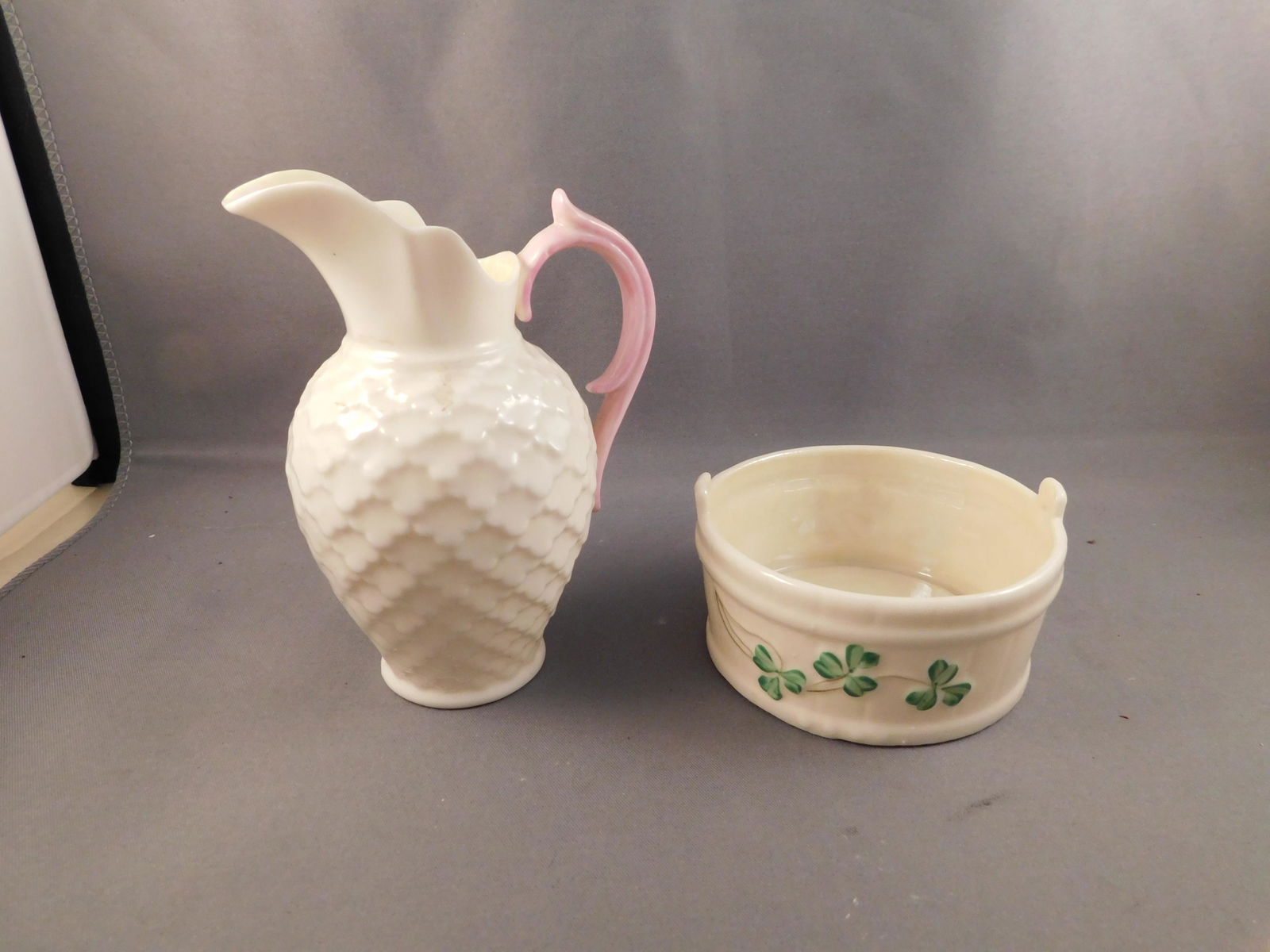 Belleek Mini Pitcher and Basket Jun 25, 2020 Bodnar's Auction Sales