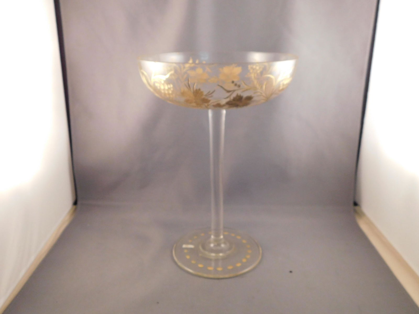 Tall Etched Glass Compote (1 of 6)
