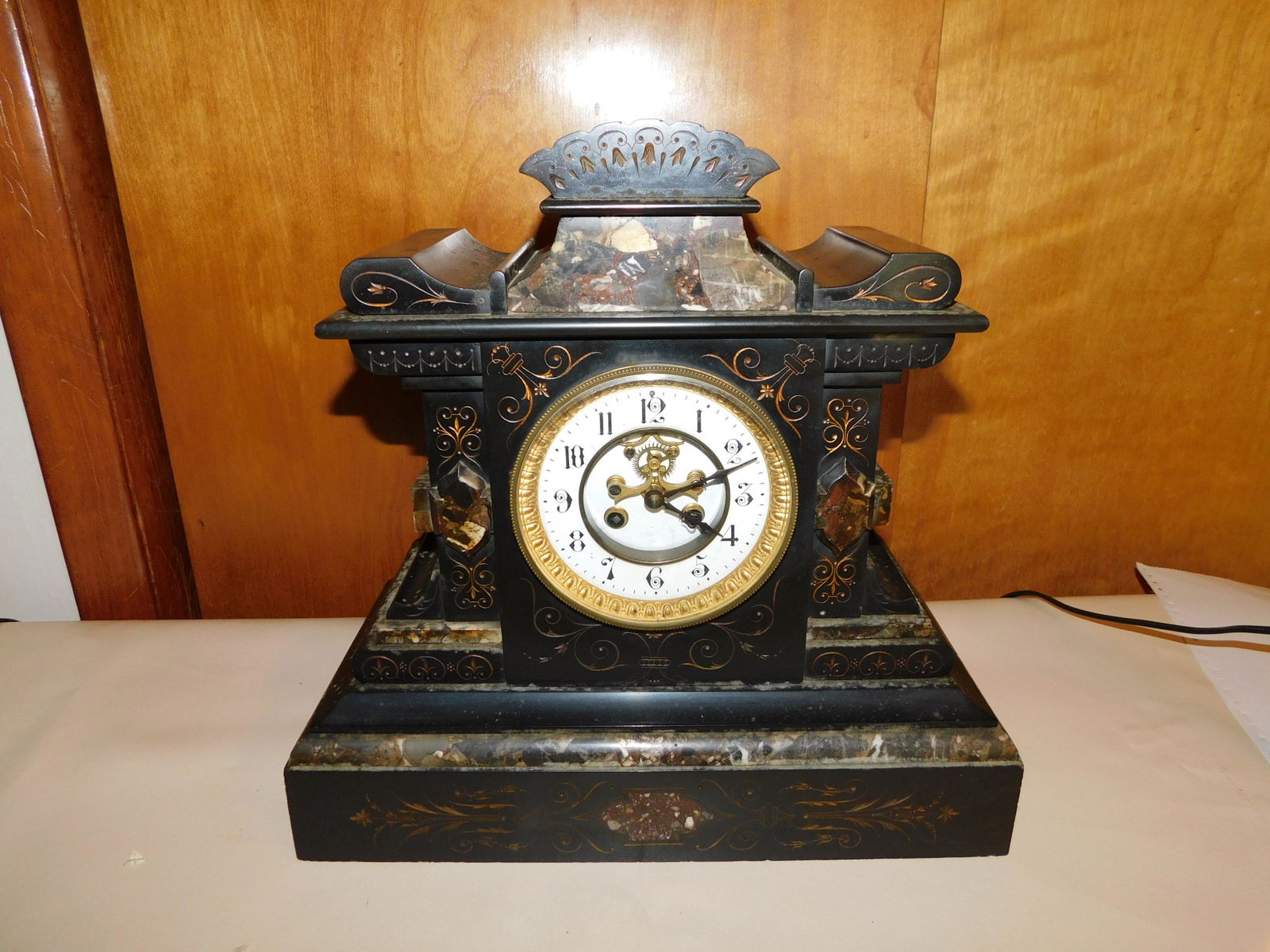 Eastlake Victorian Marble Mantle Clock (1 of 8)