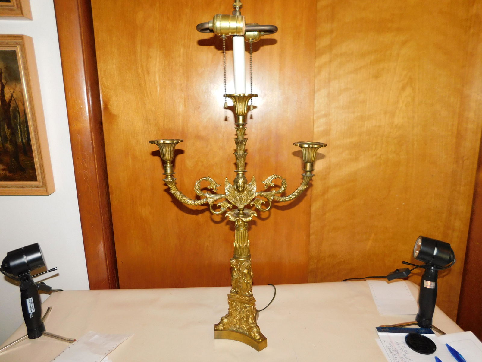 Figural Brass Lamp (1 of 9)