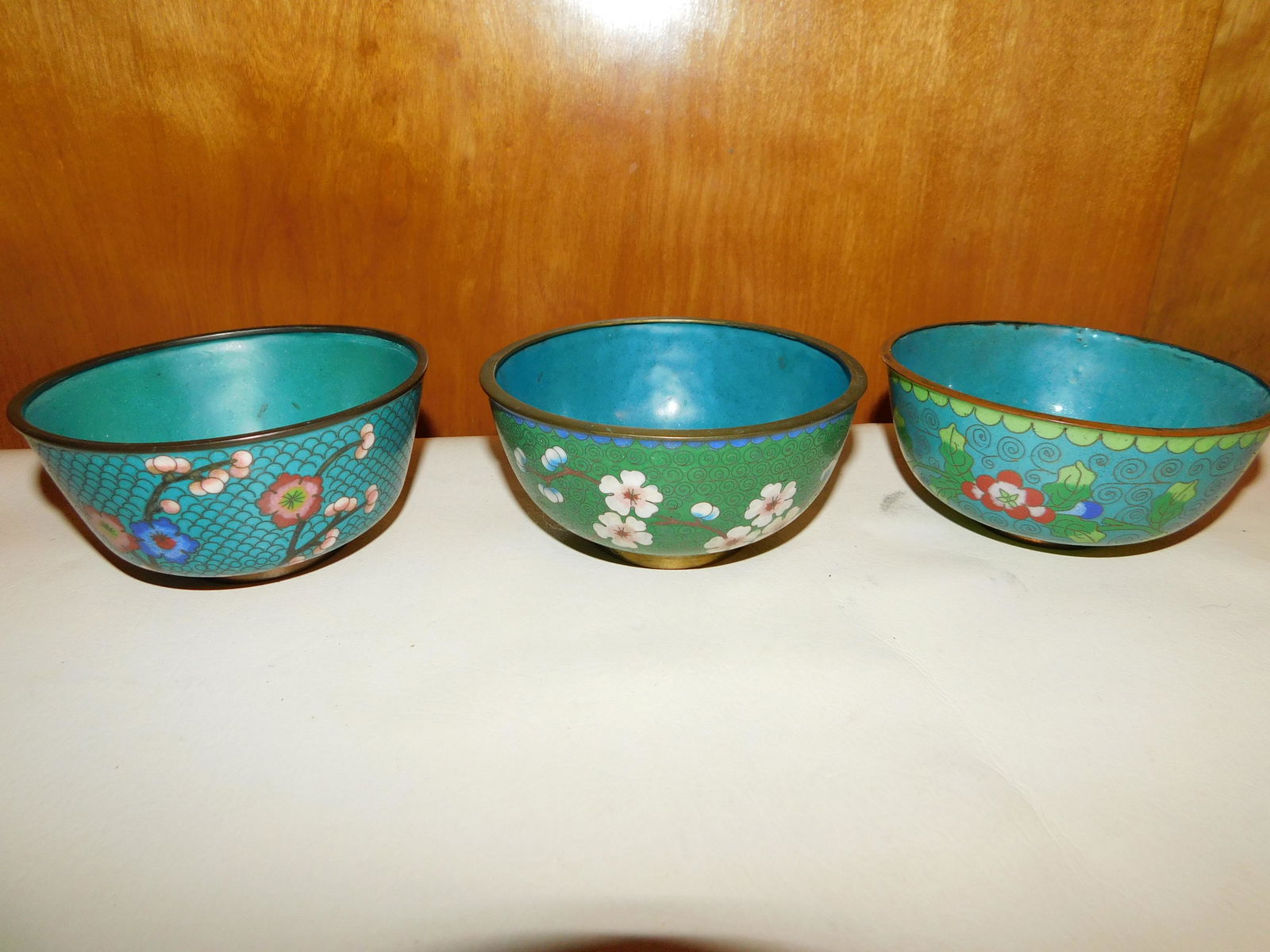 Lot of 3 CloisonnÃ© Bowls (1 of 7)