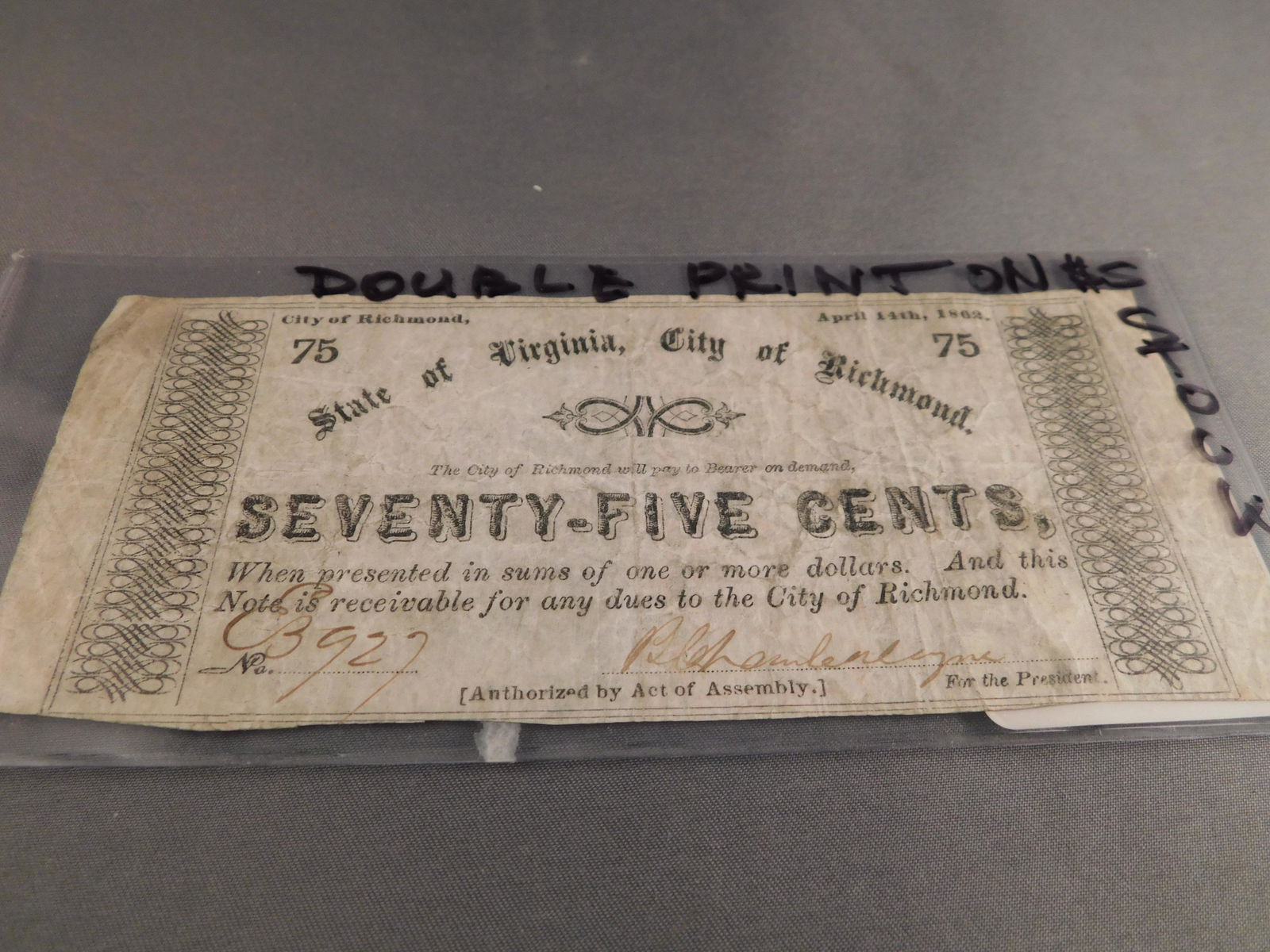 2 Richmond Notes Printed on Verso of Older Notes (1 of 7)