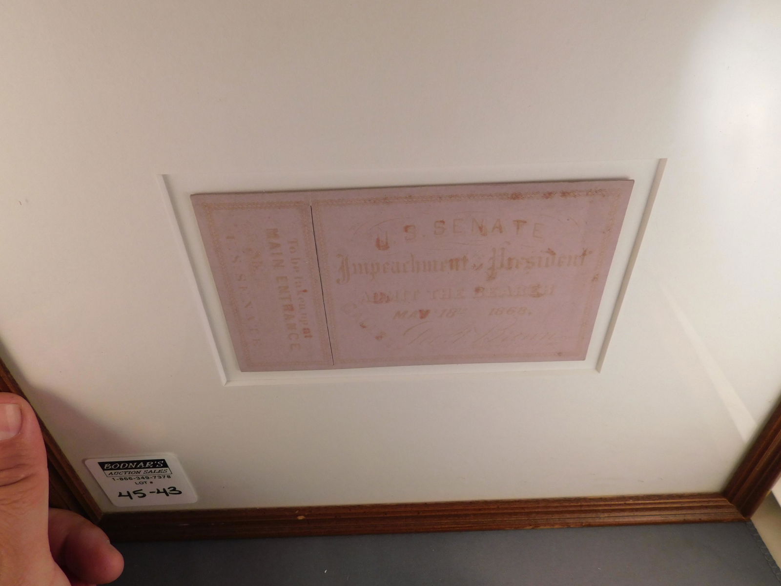 Andrew Johnson Impeachment Ticket (1 of 3)