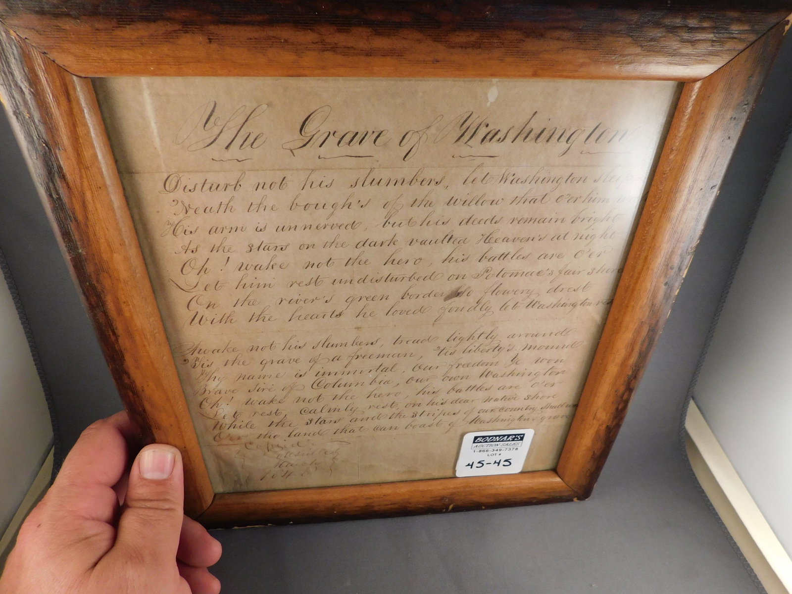 1848 Copy of The Grave of Washington Poem by M S Pike (1 of 4)