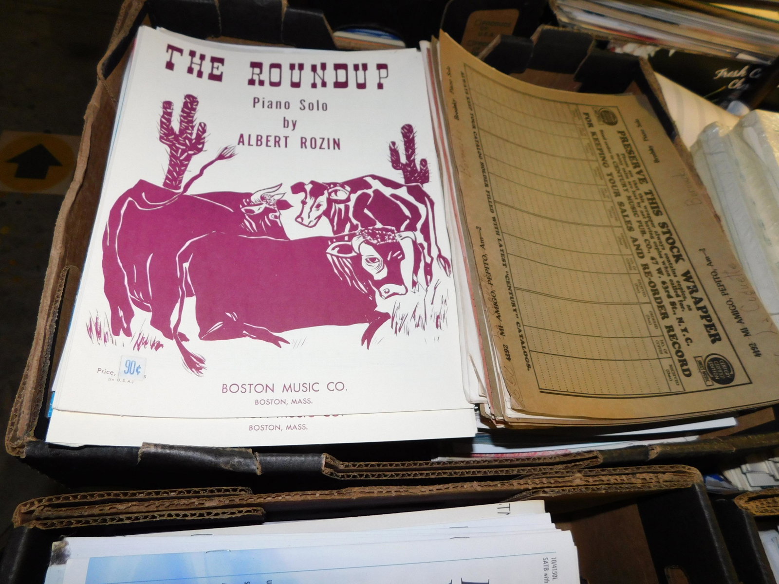 Lot of 150+ Pieces Sheet Music: Large lot of 150+ pieces of old new stock sheet music. Discovered from a 75+ year old music store. You are bidding at a live sale. Please read the terms and conditions. This sale will be broadcast liv
