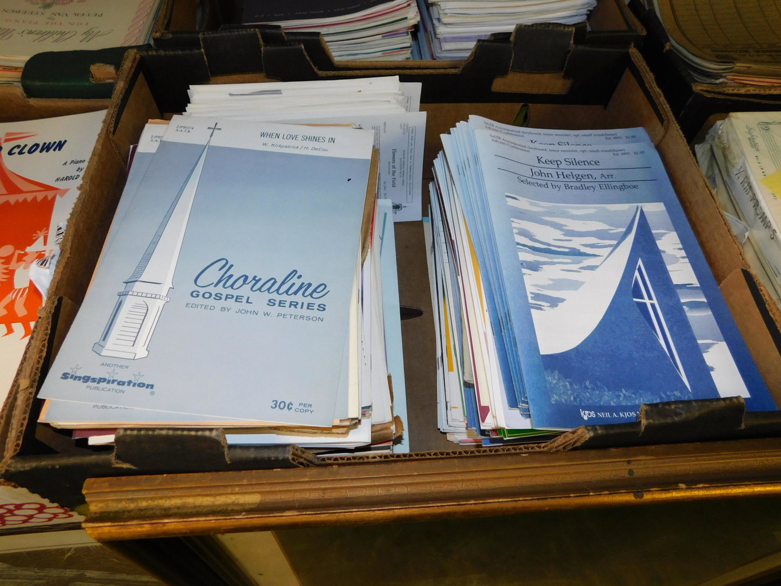 Lot of 4 Part Church Music: Lot of church 4 part sheet music. From a 75+ year old music store. You are bidding at a live sale. Please read the terms and conditions. This sale will be broadcast live on sale day with full descript