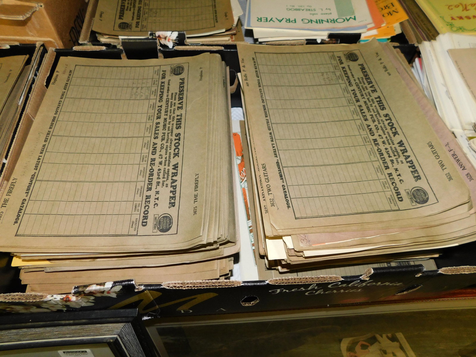 Lot of 150+ Pieces Sheet Music: Large lot of 150+ pieces of old new stock sheet music. Discovered from a 75+ year old music store. You are bidding at a live sale. Please read the terms and conditions. This sale will be broadcast liv
