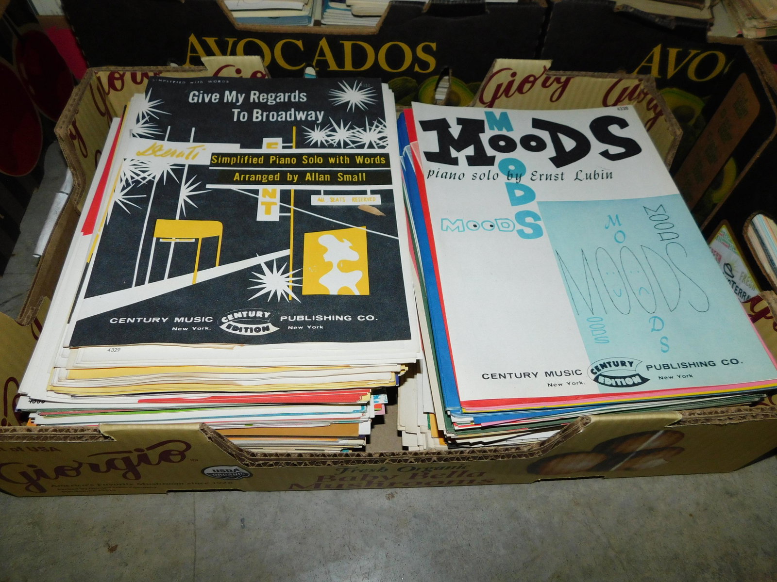 Lot of 150+ Pieces Sheet Music: Large lot of 150+ pieces of old new stock sheet music. Discovered from a 75+ year old music store. You are bidding at a live sale. Please read the terms and conditions. This sale will be broadcast liv