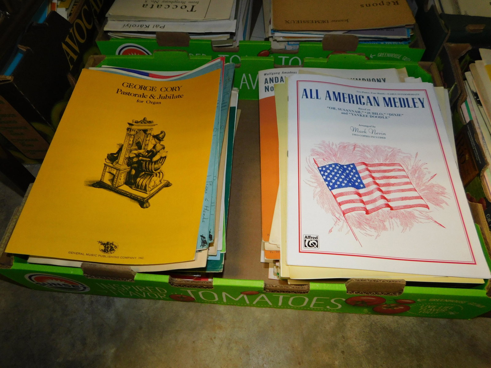 Lot of 150+ Pieces Sheet Music: Large lot of 150+ pieces of old new stock sheet music. Discovered from a 75+ year old music store. You are bidding at a live sale. Please read the terms and conditions. This sale will be broadcast liv