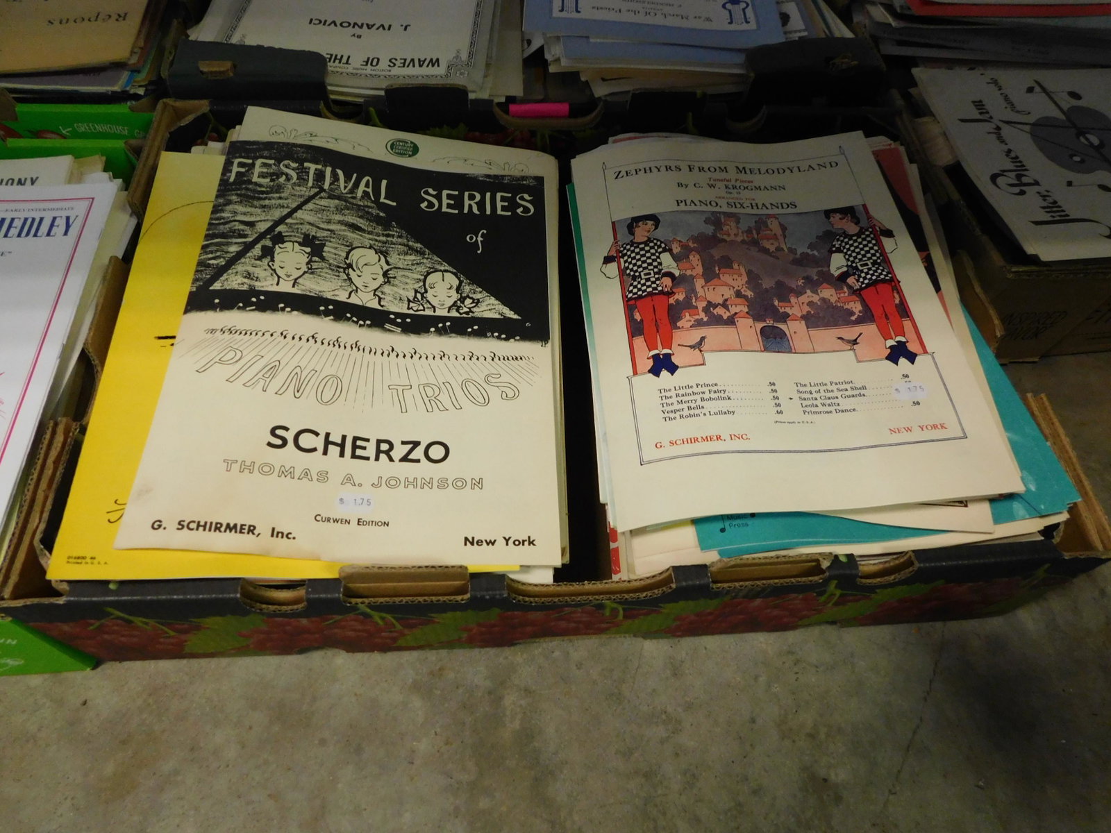 Lot of 150+ Pieces Sheet Music: Large lot of 150+ pieces of old new stock sheet music. Discovered from a 75+ year old music store. You are bidding at a live sale. Please read the terms and conditions. This sale will be broadcast liv