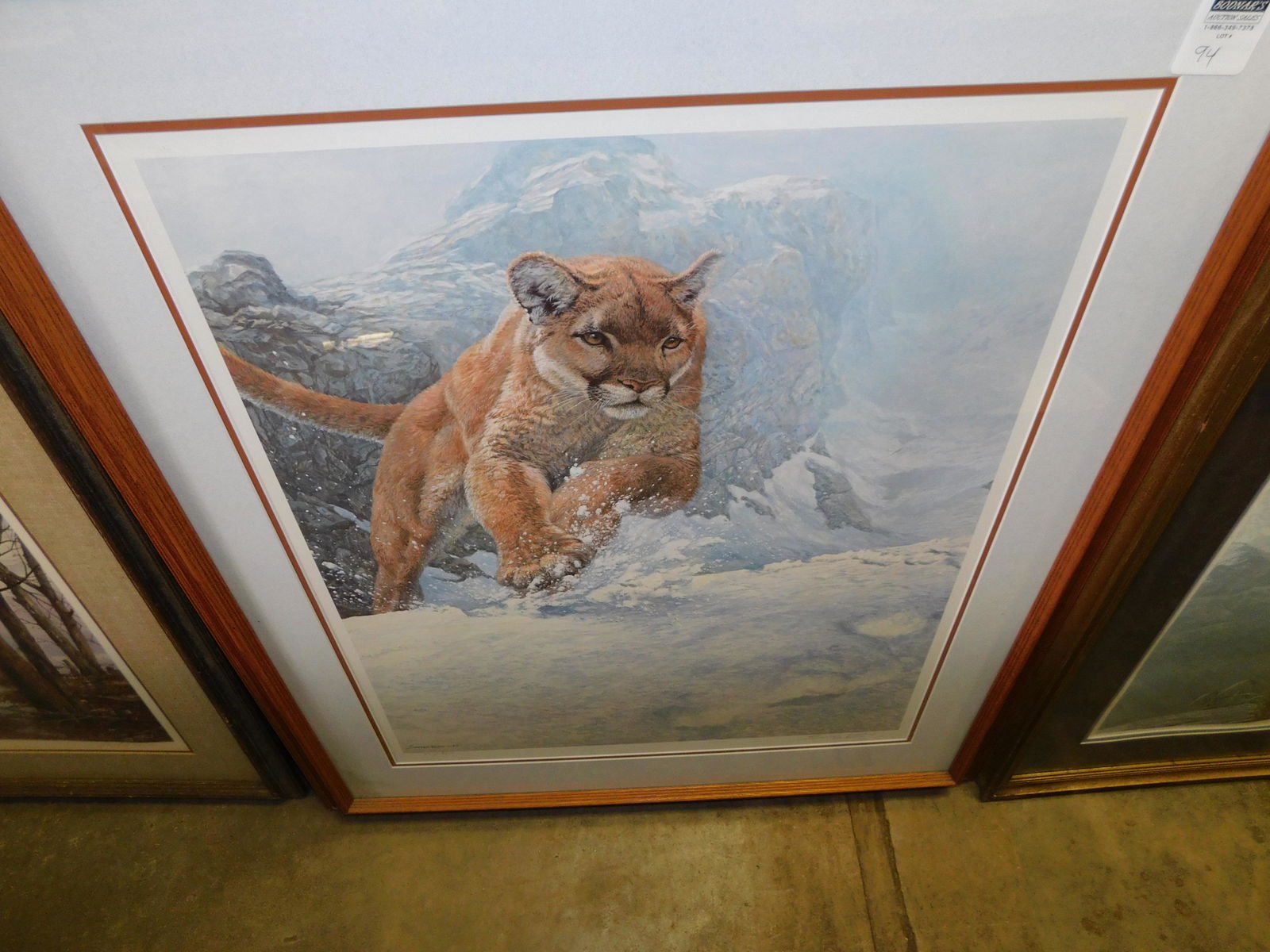 Framed Mountain Lion Lithograph (1 of 1)