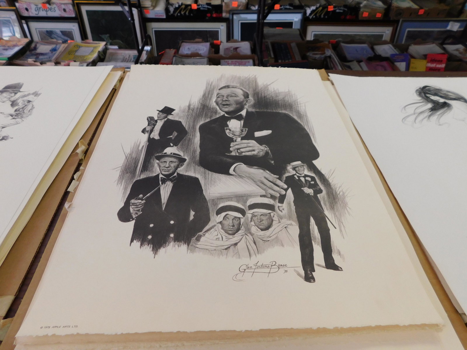 30 Unframed Lithographs: Lot of 30+ unframed lithographs of Bing Crosby by Banse. You are bidding at a live sale. Please read the terms and conditions. This sale will be broadcast live on sale day with full descriptions of ea