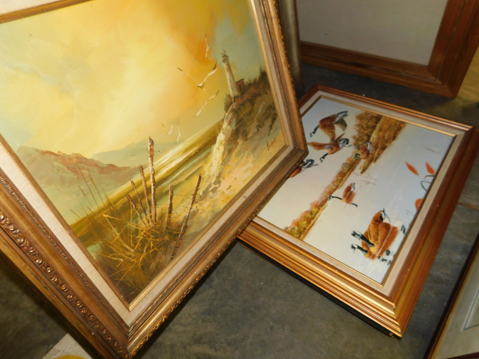 5 Framed oil on Canvas: Lot of 5 framed oil on canvas. You are bidding at a live sale. Please read the terms and conditions. This sale will be broadcast live on sale day with full descriptions of each lot being sold, as well