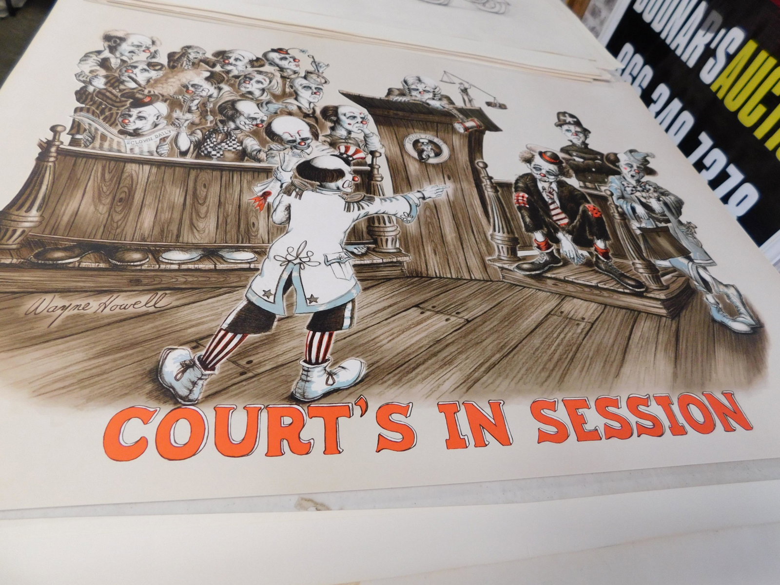 Court's in Session: Lot of 10 unframed lithographs - political cartoon - Court's in Session. You are bidding at a live sale. Please read the terms and conditions. This sale will be broadcast live on sale day with full de