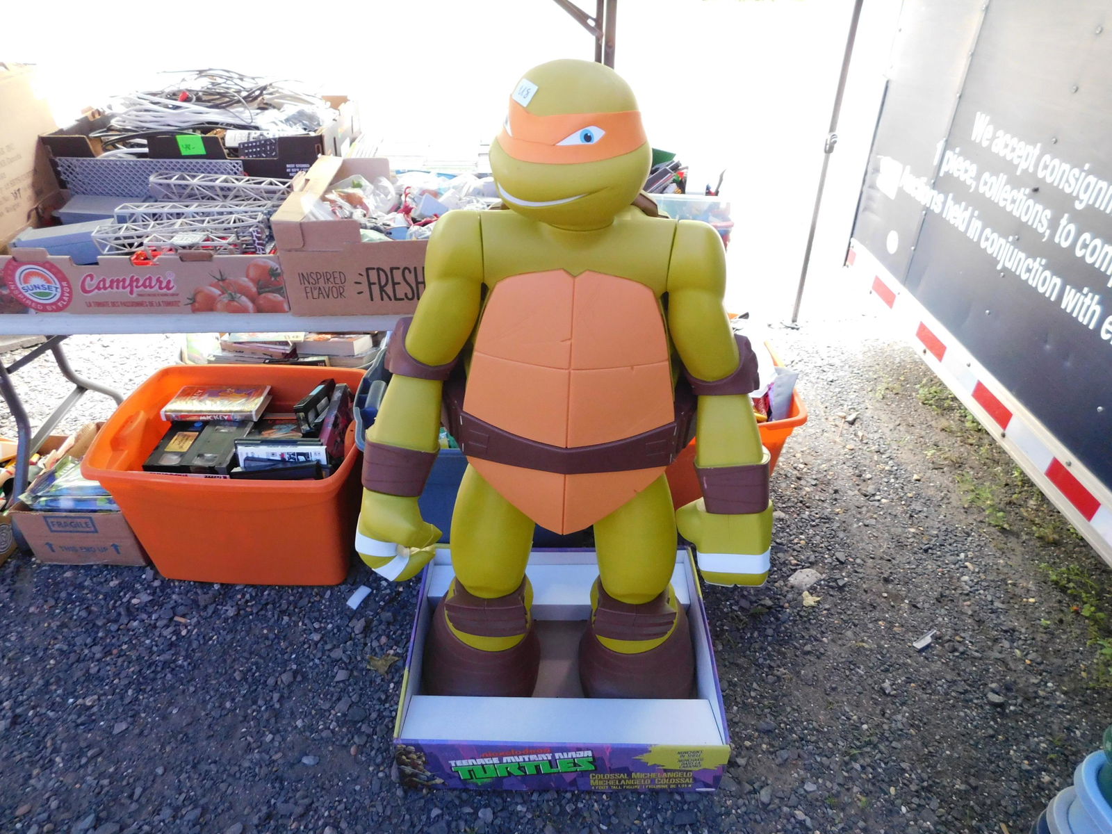 TMNT Colossal Michelangelo: TMNT Colossal Michelangelo by Nickelodeon. You are bidding at a live sale. Please read the terms and conditions. This sale will be broadcast live on sale day with full descriptions of each lot being s