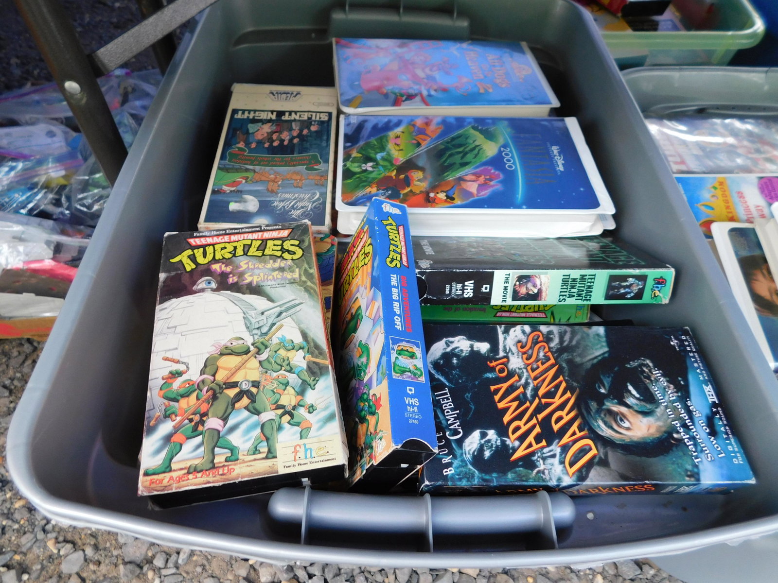 Lot of VHS: Large lot of VHS tapes. You are bidding at a live sale. Please read the terms and conditions. This sale will be broadcast live on sale day with full descriptions of each lot being sold, as well as vid