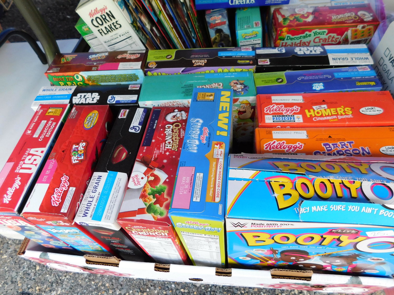 Collectible Cereal Boxes: Lot of collectible cereal boxes. You are bidding at a live sale. Please read the terms and conditions. This sale will be broadcast live on sale day with full descriptions of each lot being sold, as we