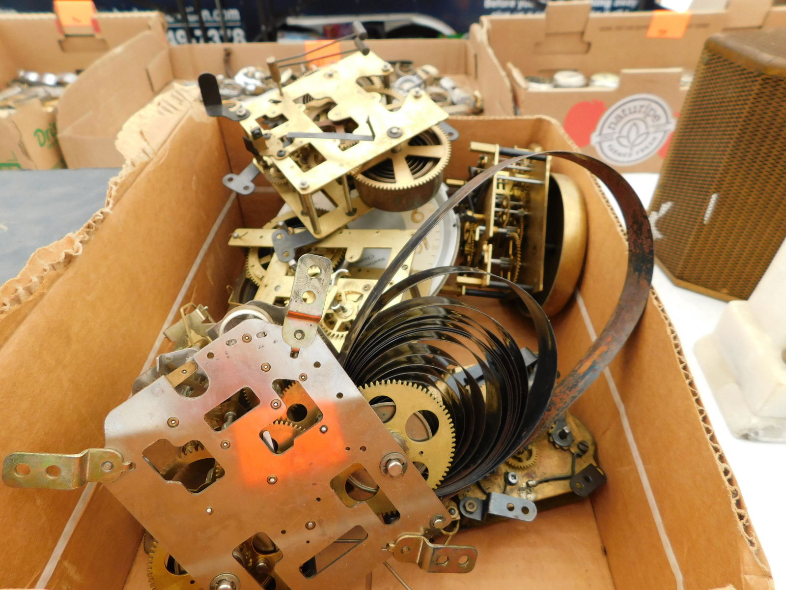 Lot of Clock Works: Lot of clock works. You are bidding at a live sale. Please read the terms and conditions. This sale will be broadcast live on sale day with full descriptions of each lot being sold, as well as video f