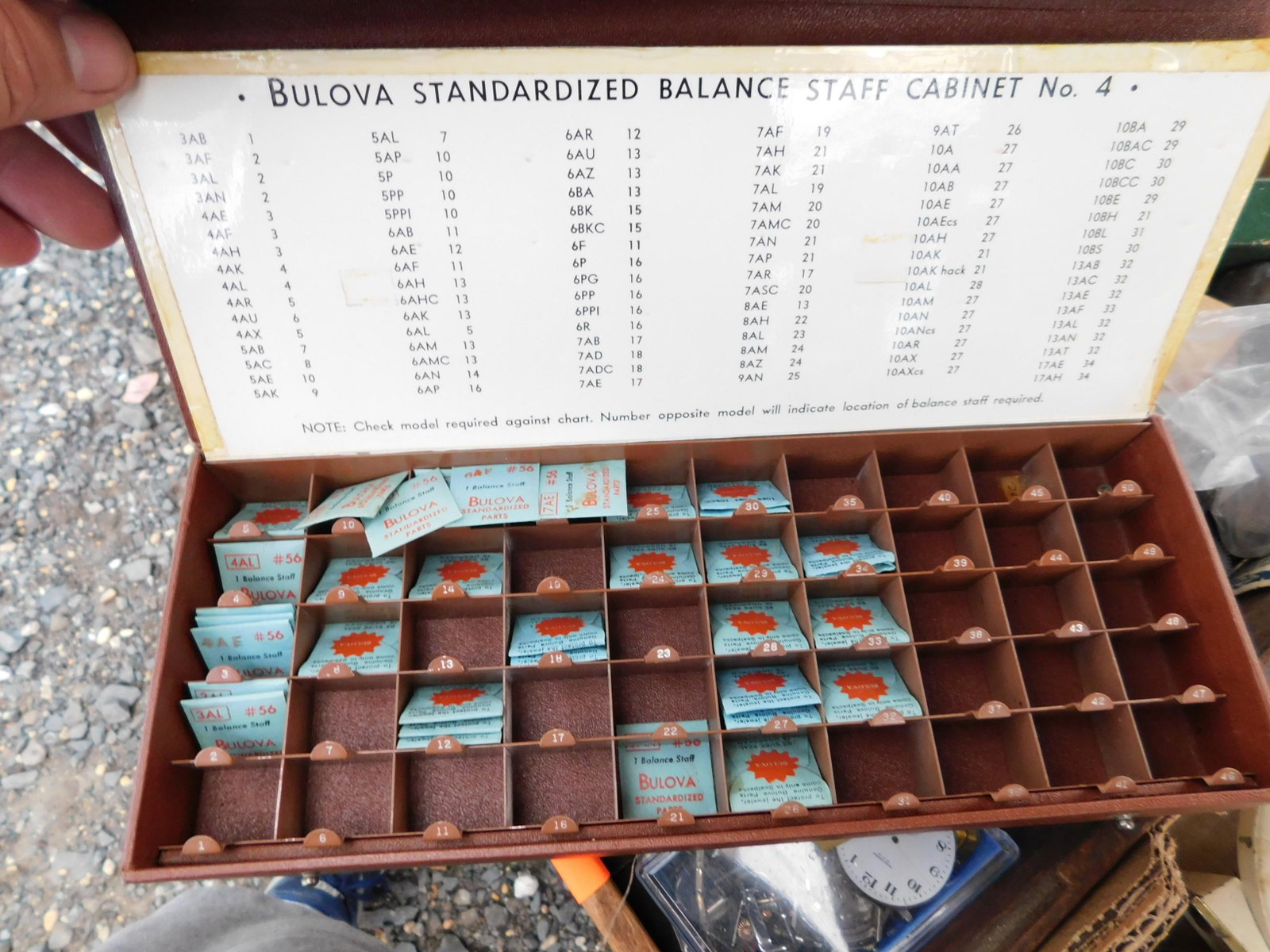 Lot of Bulova Balance Staff: Lot of Bulova balance staff in original case. You are bidding at a live sale. Please read the terms and conditions. This sale will be broadcast live on sale day with full descriptions of each lot bein