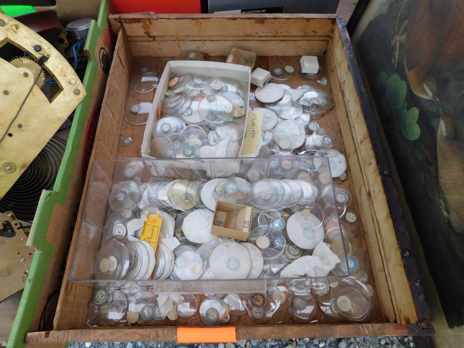 Lot of Watch Crystals: Lot of watch crystals. You are bidding at a live sale. Please read the terms and conditions. This sale will be broadcast live on sale day with full descriptions of each lot being sold, as well as vide