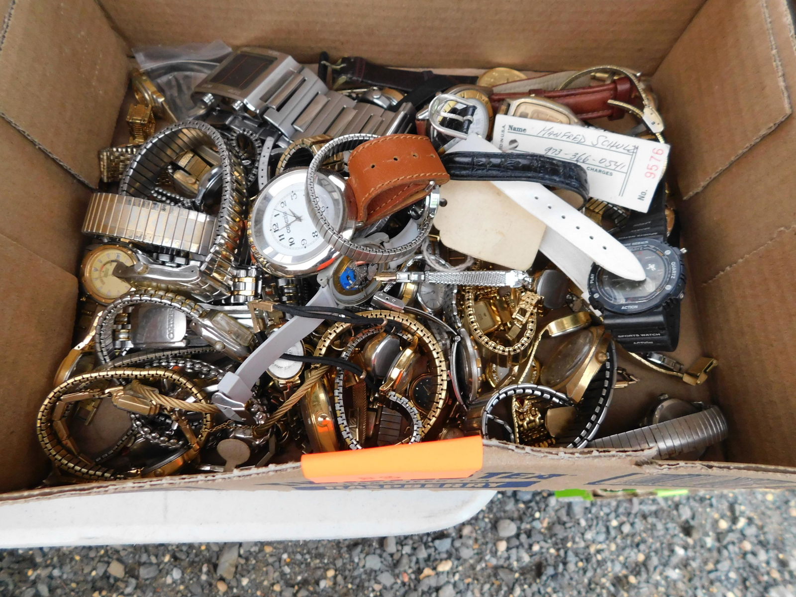 lot of Watches and Watch Parts: Lot of watches and watch parts. You are bidding at a live sale. Please read the terms and conditions. This sale will be broadcast live on sale day with full descriptions of each lot being sold, as wel