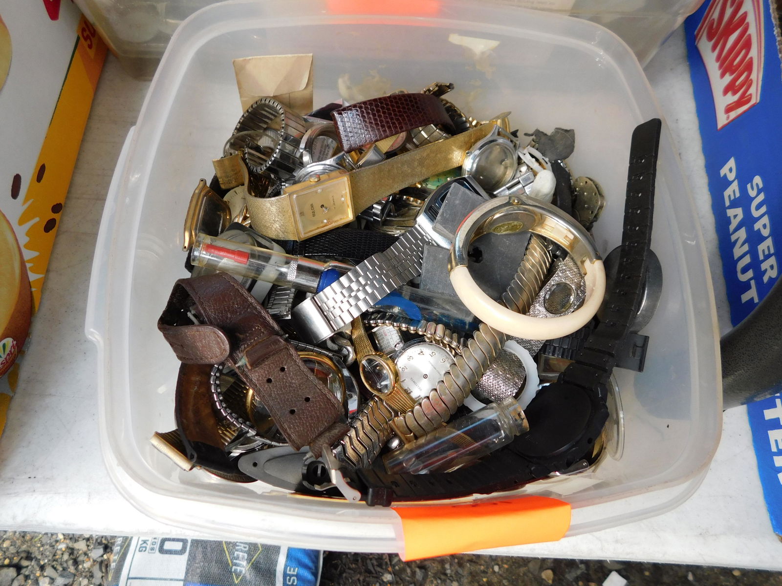 Lot of Wrist Watch parts: Lot of wrist watch parts. You are bidding at a live sale. Please read the terms and conditions. This sale will be broadcast live on sale day with full descriptions of each lot being sold, as well as v