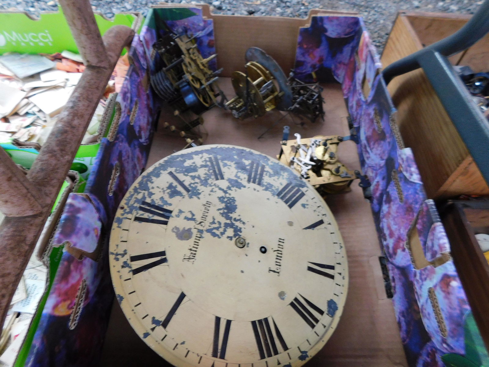 Lot of Clock Parts: Lot of clock parts. You are bidding at a live sale. Please read the terms and conditions. This sale will be broadcast live on sale day with full descriptions of each lot being sold, as well as video f