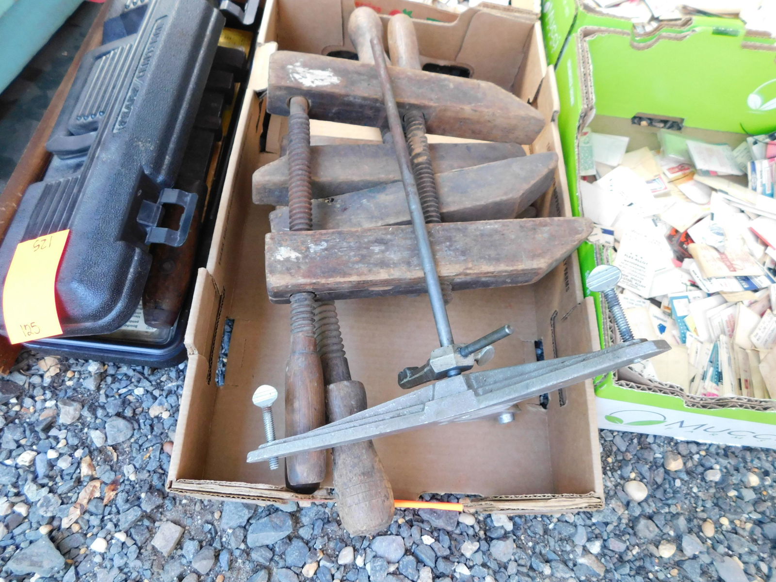 Lot of Wooden Vices: Lot of vintage wooden vices. You are bidding at a live sale. Please read the terms and conditions. This sale will be broadcast live on sale day with full descriptions of each lot being sold, as well a