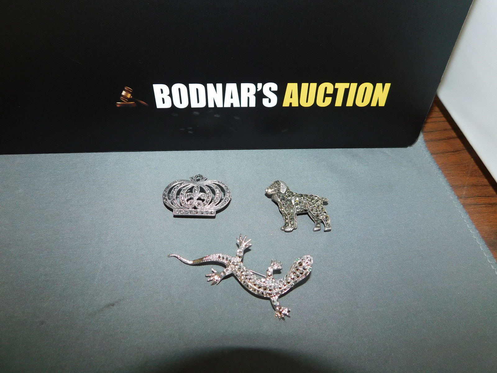 Lot of 3 Silver Marcasite Pins (1 of 3)