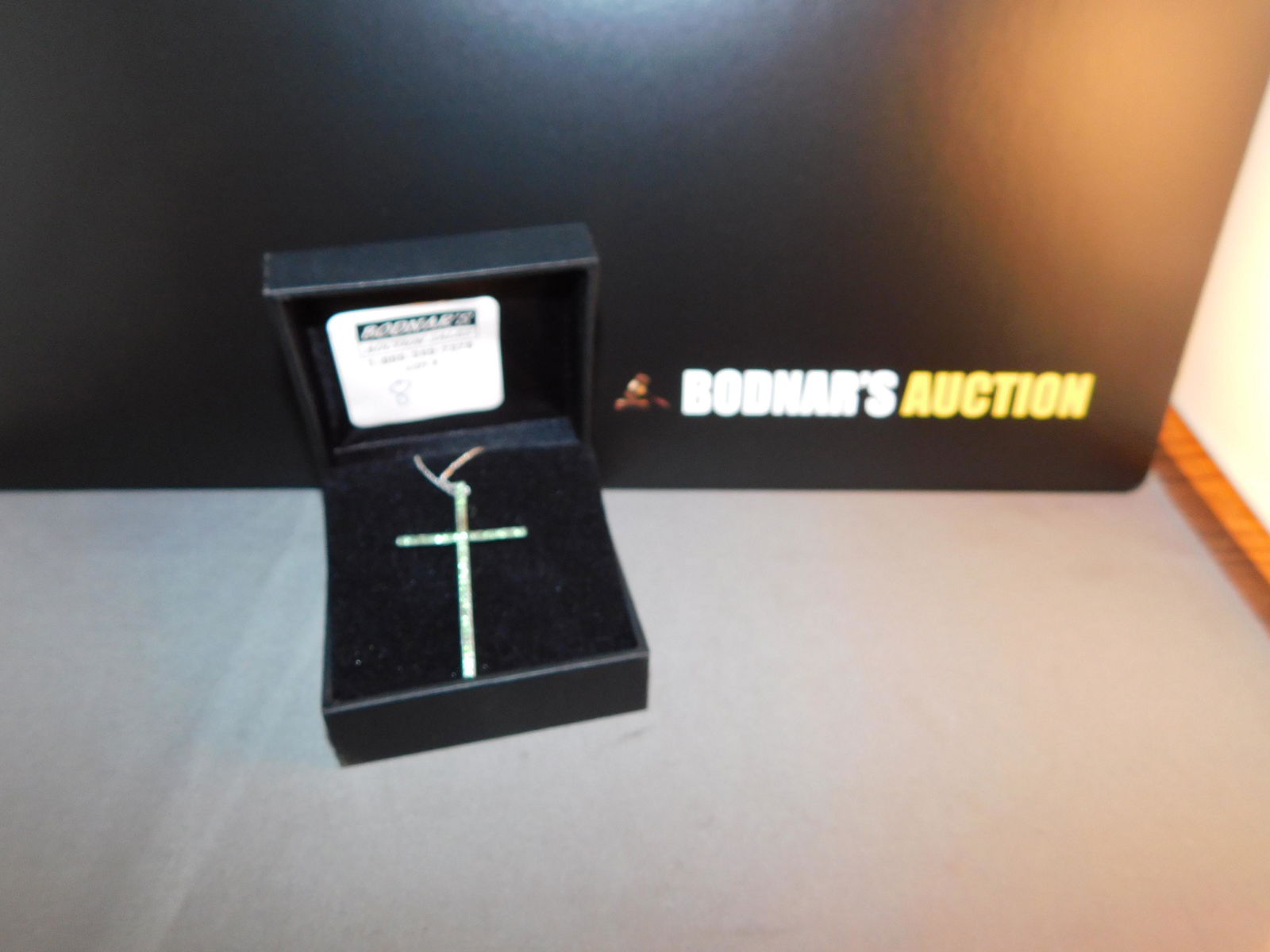 Sterling Green Stone Cross (1 of 3)