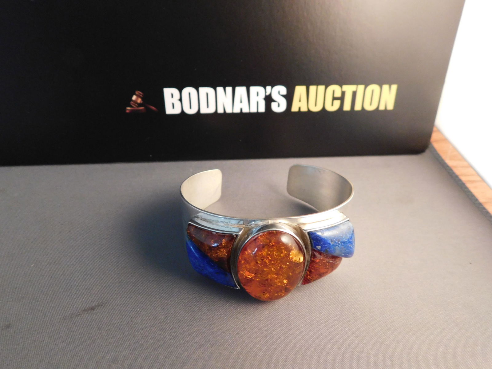 Jay King Sterling Amber Cuff Bracelet (1 of 4)