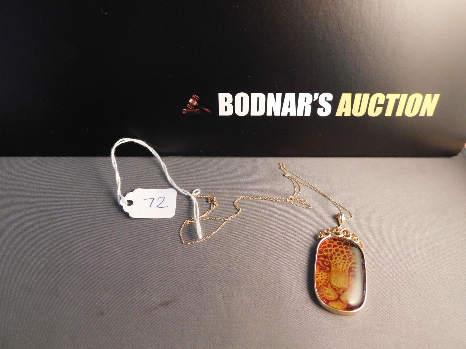 14K Glass Panther Pendant Necklace (1 of 3)