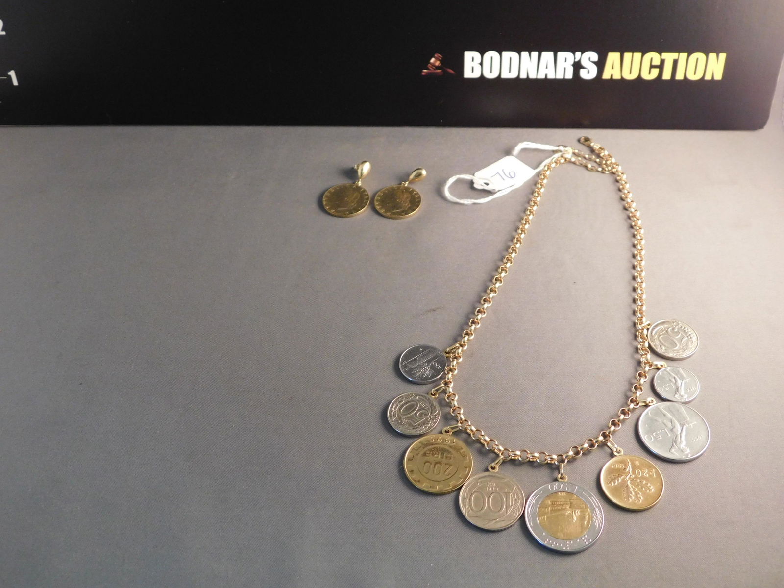 14K Italian Coin Necklace & Earrings (1 of 2)