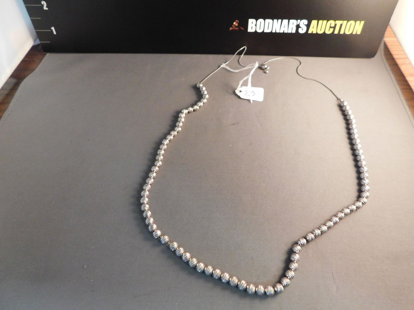 Sterling Diamond Cut Beaded Necklace (1 of 2)