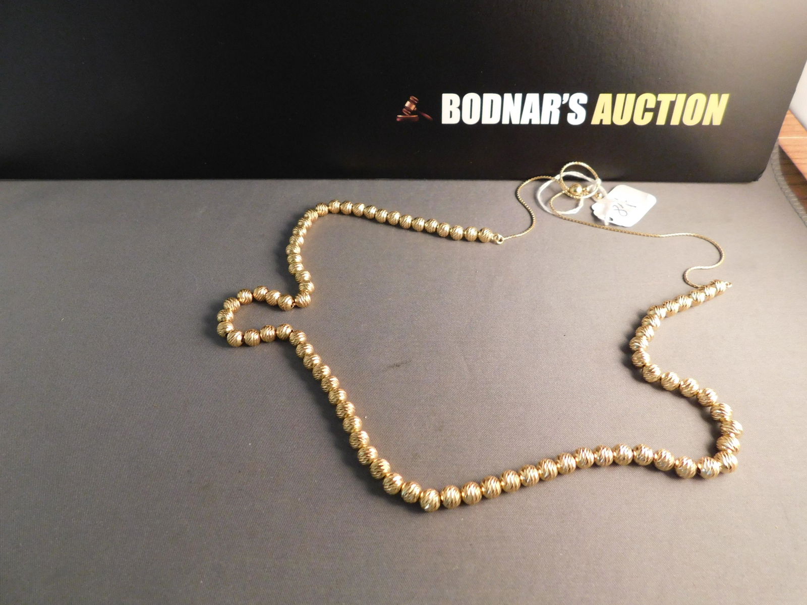 Sterling Diamond Cut Beaded Necklace (1 of 2)