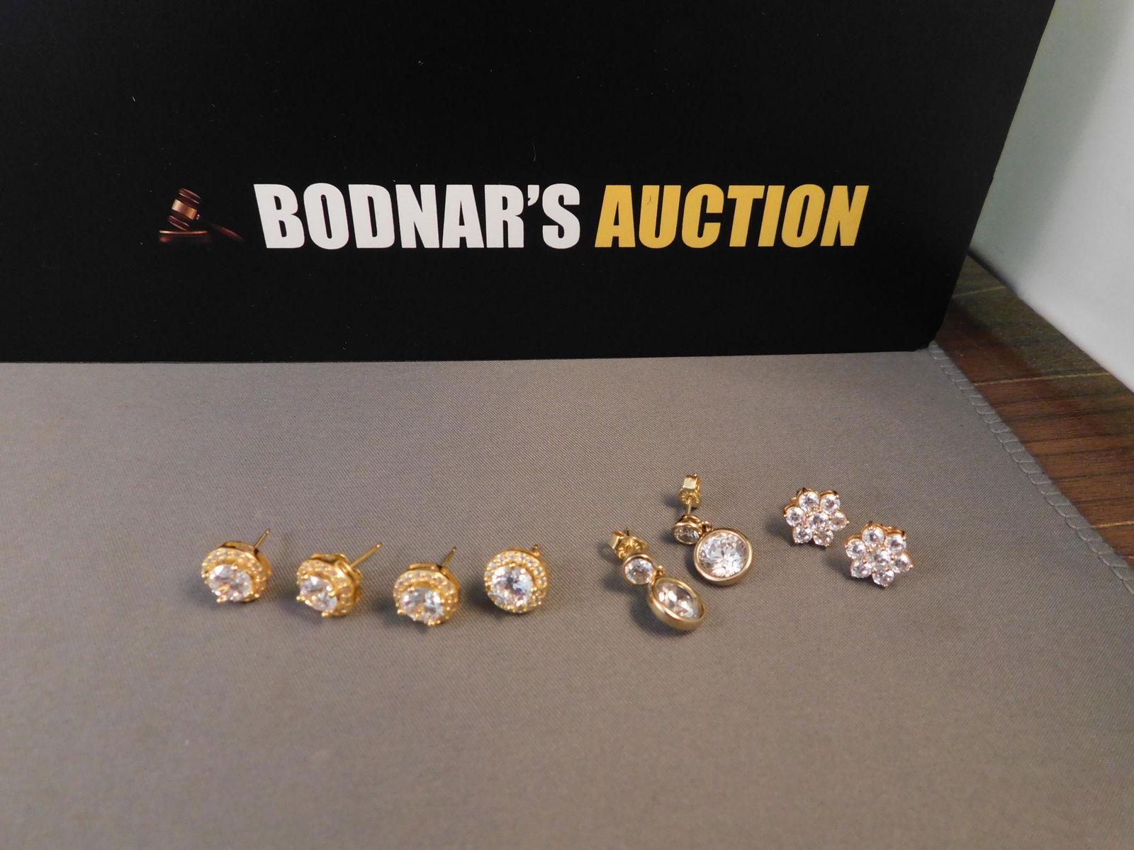 4 Pairs Gold Vermeil Sterling Earrings (1 of 3)