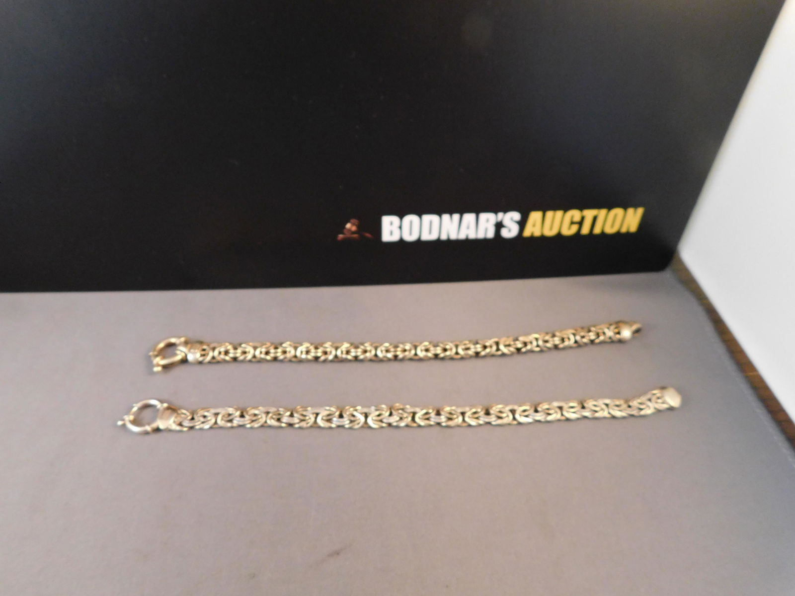 2 Sterling Gold Vermeil Link Bracelets (1 of 3)